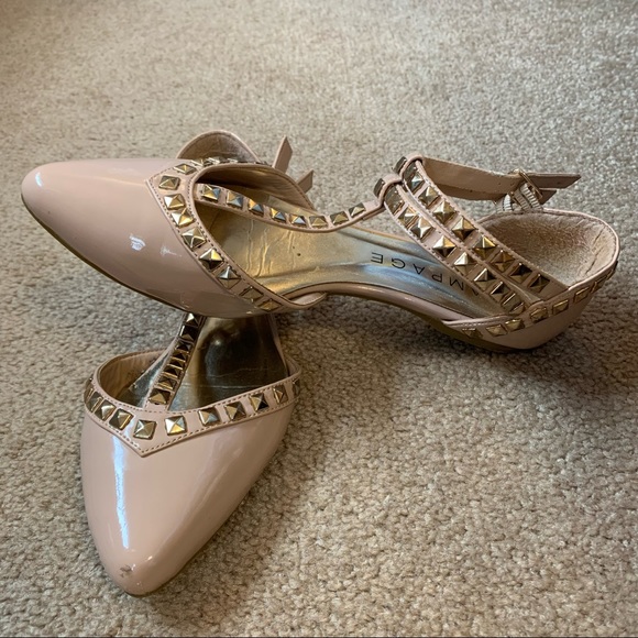 Rampage Studded Nude Flats - Picture 3 of 6